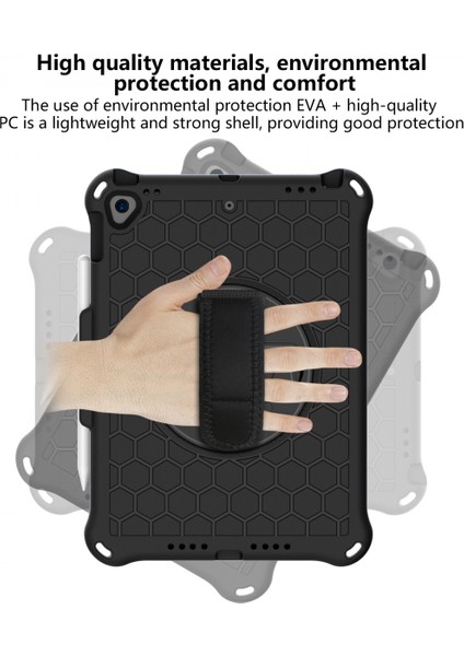 2019 iPad Air 10.5, iPad Pro 10.5" Kılıf, Ekran Koruyuculu Kılıf, Döner Stand, Günlük Kullanım Için El Askısı ve Omuz Askısı Kalem Tutucu - Siyah (Yurt Dışından)