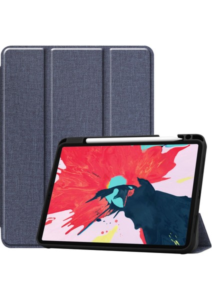 Yeni iPad PRO11 2020 Için 11" Kalem Yuvalı Tablet Kılıfı Tpu Yumuşak Kabuk Uyku Örtüsü - Koyu Mavi (Yurt Dışından)