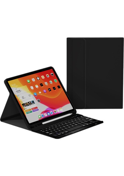 Ipad 2019/21(10,2INCH) Için Kılıf - Apple Kalem Tutuculu ve Kablosuz Ayrılabilir Klavyeli Ince Koruyucu Kılıf (Siyah) (Yurt Dışından)