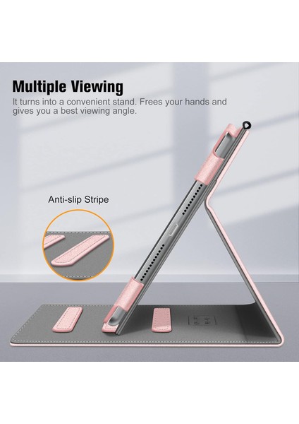 iPad 10.2 9. Nesil 2021 Için Wekity Kapak - [köşe Koruması] Cepli ve Kalem Tutuculu Çok Açılı Görüntüleme Standı Kapağı (Yurt Dışından)