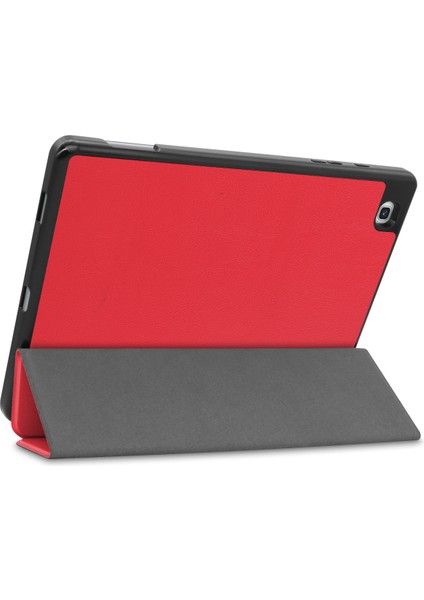 Samsung Galaxy Tab S6/tab S6 Tablet Kılıfı Için 10,4", Premium Deri Ince ve Hafif, Otomatik Uyku/uyandırma Sert Üç Katlı Stand Kılıfı (P610/P615) Kırmızı (Yurt Dışından)