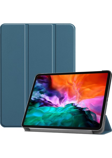 iPad Pro 12.9 Inç Kapak 2021 5. Nesil, Ultra Ince ve Hafif Üç Katlı Stand Kapağı [otomatik Uyuma/uyanma] iPad Pro 12.9 2021 Yumuşak Tpu Arka Kapak - Koyu Yeşil (Yurt Dışından)