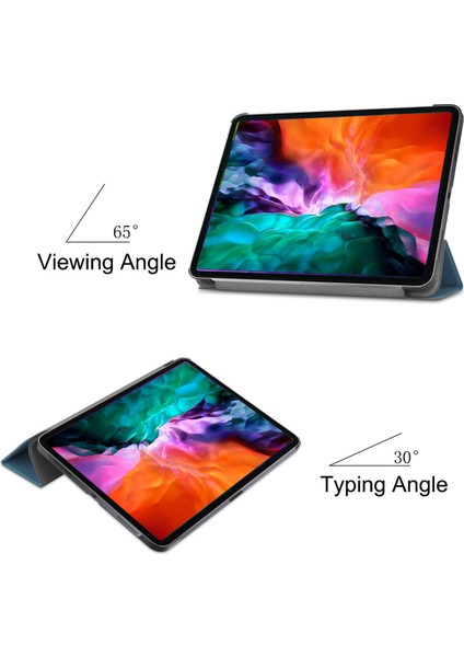 iPad Pro 12.9 Inç Kapak 2021 5. Nesil, Ultra Ince ve Hafif Üç Katlı Stand Kapağı [otomatik Uyuma/uyanma] iPad Pro 12.9 2021 Yumuşak Tpu Arka Kapak - Koyu Yeşil (Yurt Dışından)