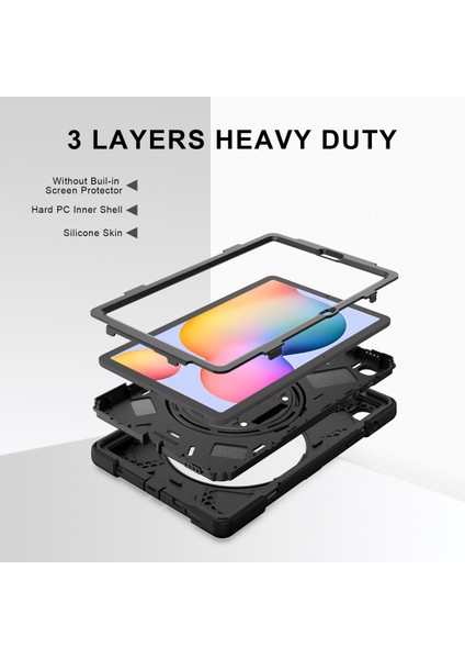 Samsung Galaxy Tab S6 Lite 10.4 Için Kalem Tutuculu Kılıf, Yumuşak ve Hafif Silikon Kılıf Galaxy Tab S6 Lite 10.4 2020 SM-P610/P615 Döner Standlı Kılıf Turuncu (Yurt Dışından)