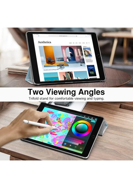 Wekity iPad 10.2 iPad 8. Nesil 2020 Kılıfı Yumuşak Mat Arka Ince Kılıf, Standlı, Otomatik Uyandırma/uyku (Yurt Dışından)