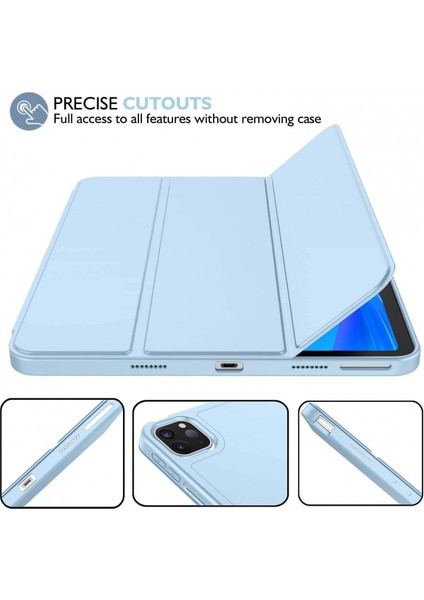 iPad Pro 12,9 Inç 5. Nesil / 4. Nesil (2021 ve 2020) Uyumlu, Akıllı Uyku Modu ve Kalem Bölmeli Pu Deri Kaplamalı Premium Tablet Kılıfı (Açık Mavi) (Yurt Dışından) modelleri