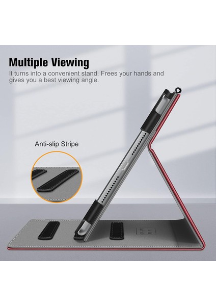 iPad 10.2 7. Nesil 2019 Için Wekity Kapak - [köşe Koruması] Cepli ve Kalem Tutuculu Çok Açılı Görüntüleme Standı Kapağı (Yurt Dışından) modelleri