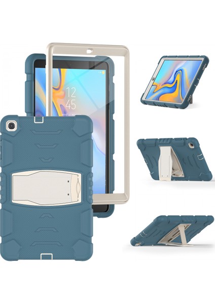 2019 Samsung Tab 10.1 Tablet Pc Kapak T515 Silikon Anti-Düşme Kapak T510 Standı Her Şey Dahil Kapak Mavi (Yurt Dışından)