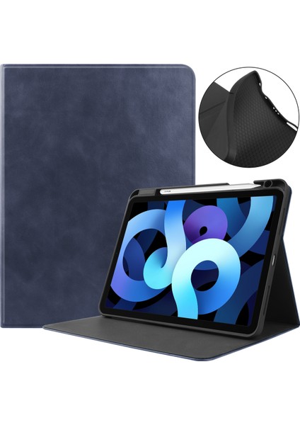 2020 iPad Air4/ipad 10.9 Için Kapak, 2020 iPad Air4/ipad 10.9 Için Otomatik Uyku/uyandırma Fonksiyonlu Hafif Akıllı Telefon Kılıfı Koyu Mavi (Yurt Dışından)