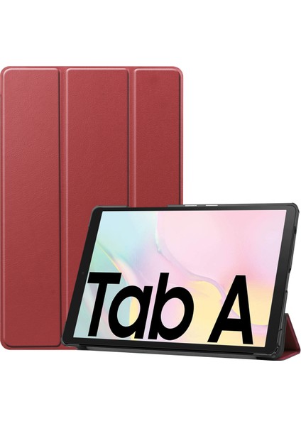 Galaxy Tab A7 10.4 Kılıf 2020 Için Vegan Deri Kılıf, Samsung Galaxy Tab A7 10.4" Tablet Için Hafif Ince Üç Katlı Kılıf Manyetik Kapak [SM-T500/T505/T507] Bordo (Yurt Dışından)