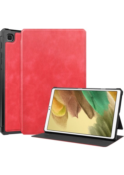 Galaxy Tab A7 Lite 8.7 Inç 2021 Kapak SM-T220/225, Ince Hafif Folyo Standlı Pu Deri Kılıf Yumuşak Tpu Arka Kapak Samsung Galaxy Tab A7 Lite 2021 Tablet Için, Kırmızı (Yurt Dışından)