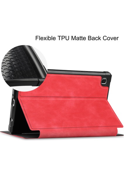 Galaxy Tab A7 Lite 8.7 Inç 2021 Kapak SM-T220/225, Ince Hafif Folyo Standlı Pu Deri Kılıf Yumuşak Tpu Arka Kapak Samsung Galaxy Tab A7 Lite 2021 Tablet Için, Kırmızı (Yurt Dışından) fırsatları