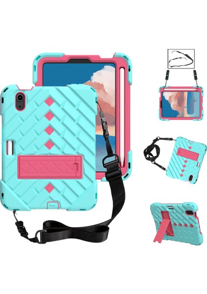 ipad Mini 6 Tablet Pc Için Uygun, Elmas Desenli, Kalem Yuvalı, Omuz Askılı, Üç Dayanıklı Silikon Düşmeyi Önleyen Tablet Kılıfı Yeşil+Kırmızı (Yurt Dışından) modelleri