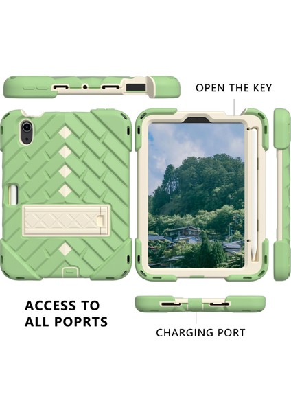 ipad Mini 6 Tablet Pc Için Uygun, Elmas Desenli, Kalem Yuvalı, Omuz Askılı, Üç Dayanıklı Silikon Düşmeyi Önleyen Tablet Kılıfı Yeşil+Kırmızı (Yurt Dışından) fırsatları