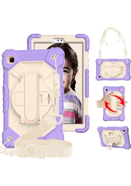 2021 Omuz Askısı Için Uygundur Samsung TABA7LITET220/T220 Dönen El Desteği Üç Geçirmez Braket Düşmeyi Önleyici Silikon Kılıf (Yurt Dışından) fiyatları