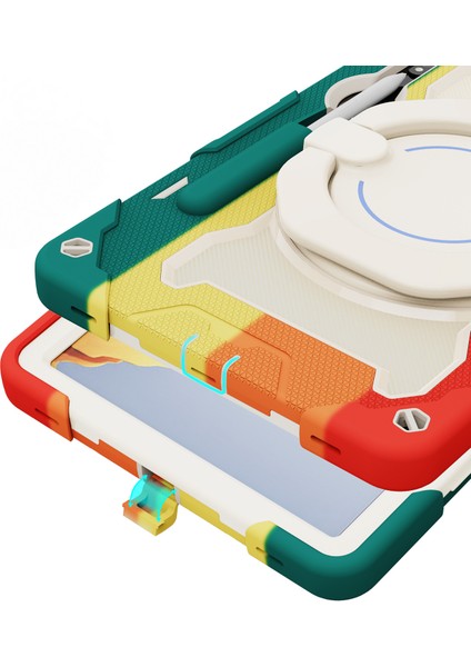 Samsung Tab S7 Için Koruyucu Kapak Üç Anti-Sticker S8 Artı Koruyucu Kapak Silikon Braket S7 Fe Anti-Düşme Koruyucu Kapak Renkli Kırmızı (Yurt Dışından) modelleri