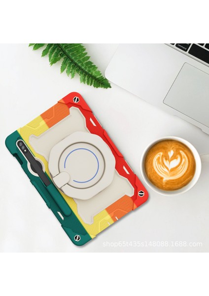 Samsung Tab S7 Için Koruyucu Kapak Üç Anti-Sticker S8 Artı Koruyucu Kapak Silikon Braket S7 Fe Anti-Düşme Koruyucu Kapak Renkli Kırmızı (Yurt Dışından) fırsatları