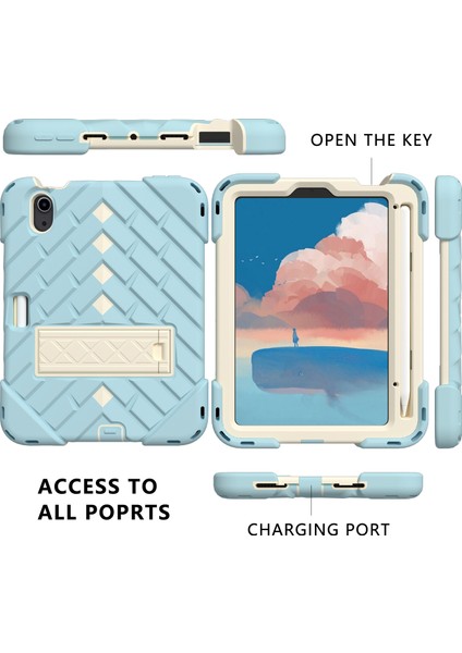 ipad Mini 6 Için Uygun, Elmas Desenli, Kalem Yuvalı, Omuz Askılı, Üç Dayanıklı Silikon Düşmeyi Önleyici Tablet Kılıfı Rengi (Yurt Dışından) modelleri