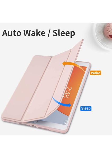 iPad 9./8./7. Nesil Kılıf ile Uyumlu Kılıf, Kalem Tutuculu iPad 10.2 Inç Kılıf, iPad Kılıfı 2021/2020/2019 Için Tpu Akıllı Stand Arka Kılıf Kapağı, Otomatik Uyandırma/uyku, Gül Pembesi (Yurt Dışından)