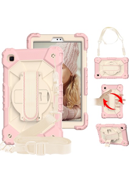 2021 Omuz Askısı Için Uygundur Samsung TABA7LITET220/T220 Dönen El Desteği Üç Geçirmez Braket Düşmeyi Önleyici Silikon Kılıf (Yurt Dışından) fiyatları