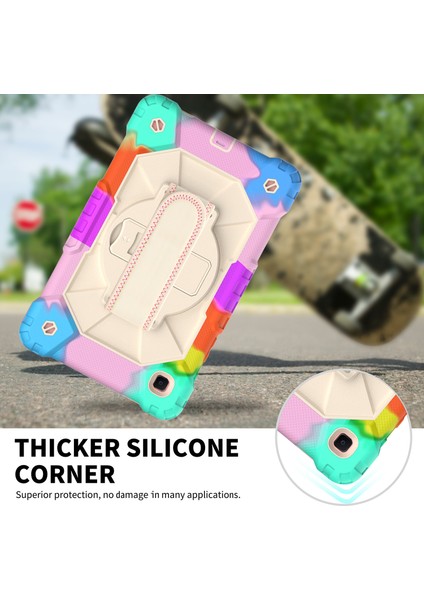 2021 Omuz Askısı Için Uygundur Samsung TABA7LITET220/T220 Dönen El Desteği Üç Geçirmez Braket Düşmeyi Önleyici Silikon Kılıf (Yurt Dışından) modelleri