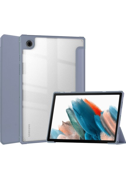 Samsung Galaxy Tab A8 10,5" 2021 Modelleri Için (SM-X200/X205), Şeffaf Şeffaf Arkalı Darbeye Dayanıklı Kapak, Otomatik Uyandırma/uyku, Lavanta (Yurt Dışından)