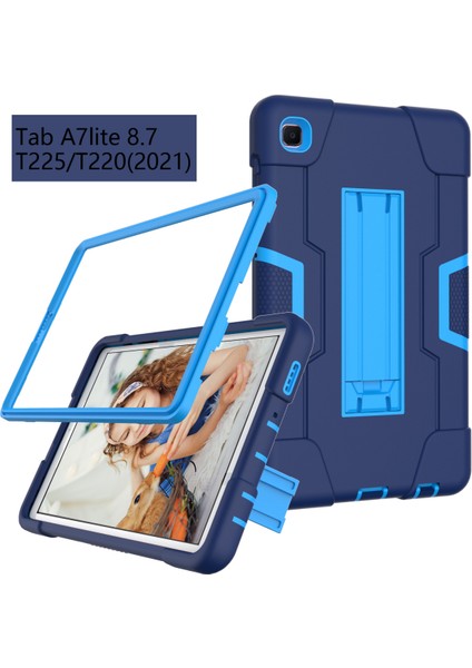 Galaxy Tab A7 Lite 8.7 Kılıf Için, Ağır Hizmet Tipi Sağlam Tam Vücut Hibrit Darbeye Dayanıklı Damla Kılıf Samsung Galaxy Tab A7 Lite 8.7 2021 Modeli SM-T220/SM-T225(LACIVERT+MAVI) (Yurt Dışından)