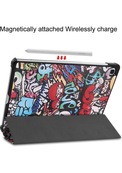 Samsung S6 Lite Için 10.4 Inç P610 Tpu Kalem Tepsisi Tablet Kılıfı P610/P615 Deri Kılıf Graffiti (Yurt Dışından)