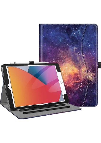 iPad 10.2 7. Nesil 2019 Için Wekity Kapak - [köşe Koruması] Cepli ve Kalem Tutuculu Çok Açılı Görüntüleme Standı Kapağı (Yurt Dışından)