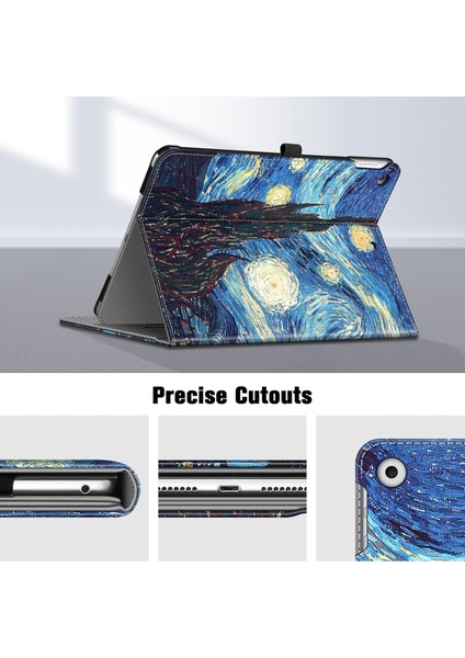 iPad 10.2 7. Nesil 2019 Için Wekity Kapak - [köşe Koruması] Cepli ve Kalem Tutuculu Çok Açılı Görüntüleme Standı Kapağı (Yurt Dışından)