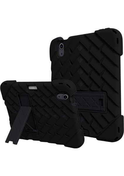 Ipad Mini 6 Için Tablet Pc Kasa Elmas Desenli Kalem Yuvası Omuz Askısı Üç Geçirmez Silikon Anti-Drop Tablet Pc Kılıfı Siyah (Yurt Dışından)