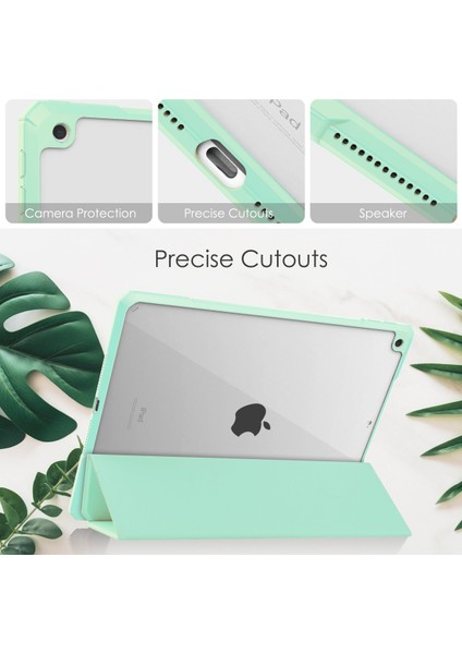 iPad 9./8./7. Nesil (2021/2020/2019) 10,2" - [yerleşik Kalem Tutucu] Darbeye Dayanıklı Kapak, Şeffaf Şeffaf Arka, Otomatik Uyku Uyandırma, Mavi (Yurt Dışından)