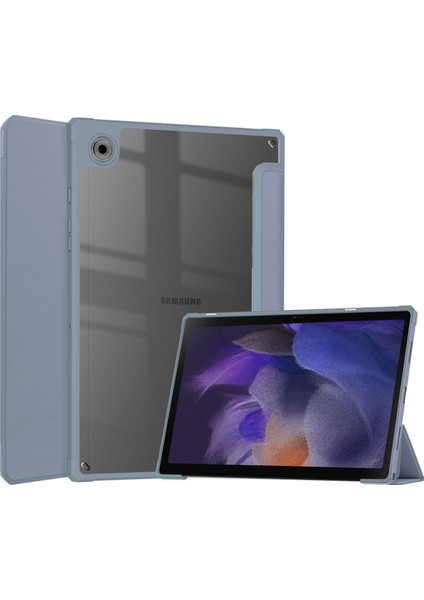 Samsung Galaxy Tab A8 10,5" 2022 Modelleri (SM-X200/X205) Için, Şeffaf Şeffaf Sırtlı Darbeye Dayanıklı Kapak, Otomatik Uyandırma/uyku, Lavanta (Yurt Dışından)