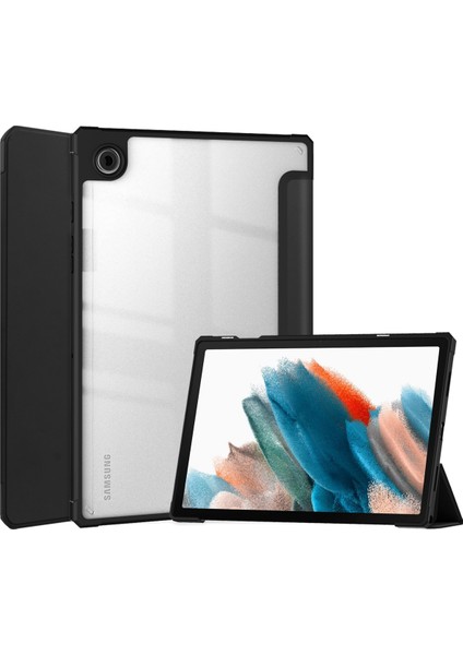 Samsung Galaxy Tab A8 10,5" 2021 Modelleri Için (SM-X200/X205), Şeffaf Şeffaf Arkalı Darbeye Dayanıklı Kapak, Otomatik Uyandırma/uyku, Siyah (Yurt Dışından)