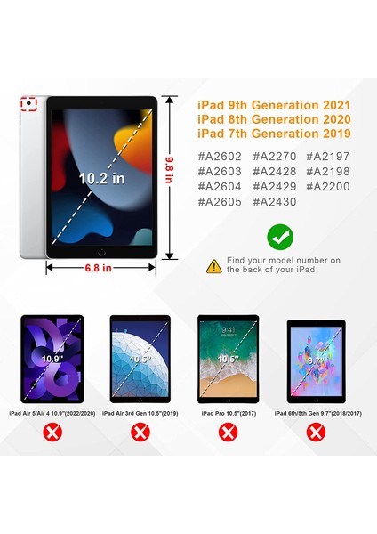 iPad 9. / 8. / 7. Nesil (2021/2020/2019) 10,2 Inç - [köşe Koruması] Cepli ve Kalem Tutuculu Çok Açılı Görüntüleme Standı Kapağı, Otomatik Uyandırma Uykusu, Kırmızı (Yurt Dışından) fırsatları