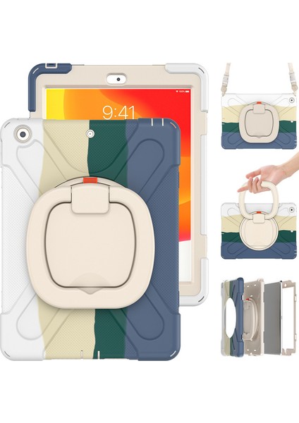 Wekity iPad 9/8/7 Gen Kılıfı (Ipad 10,2 Inç Sağlam Kılıf 2021/2020/2019) Ekran Koruyucu, Döner Stand/kalem Tutucu/omuz Askısıyla (Yurt Dışından)