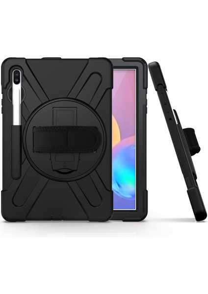 Galaxy Tab S6 Için Manyetik Kalem Kılıfı Anti-Drop Standı Tablet Kılıfı Tam Vücut Sağlam Standı Galaxy Tab S6 10.5 "model SM-T860/T865 Versiyonu (Siyah) (Yurt Dışından)
