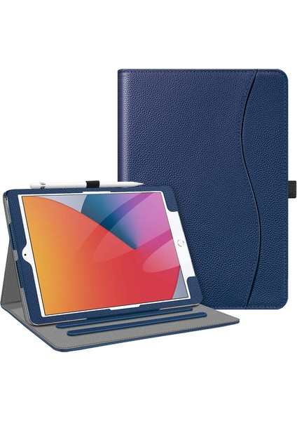 iPad 10.2 7. Nesil 2019 Için Wekity Kapak - [köşe Koruması] Cepli ve Kalem Tutuculu Çok Açılı Görüntüleme Standı Kapağı (Yurt Dışından)