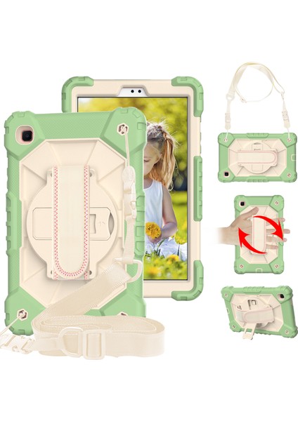 2021 Omuz Askısı Için Uygundur Samsung TABA7LITET220/T220 Dönen El Desteği Üç Geçirmez Braket Düşmeyi Önleyici Silikon Kılıf (Yurt Dışından)