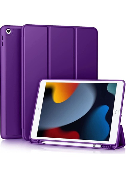 Wekity Kılıf iPad 10.2 Inç 2021/2020 iPad 9./8. Nesil ve 2019 iPad 7. Nesil ile Uyumlu, Kalem Tutuculu, Yumuşak Tpu Arka Kılıf (Yurt Dışından)