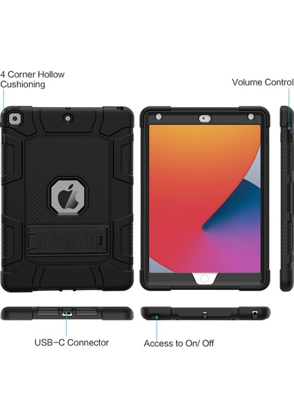iPad Mini1 2 3 Için Kılıf, Ince Ağır Hizmet Darbeye Dayanıklı Sağlam Koruyucu Kılıf, Siyah (Yurt Dışından) fırsatları