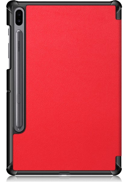 Samsung Galaxy Tab S6 10.5 Kılıf, Şok Standı, S Kalem Tutucu, Sert Tpu Sırt, Tablet Kılıfı [SM-T860, SM-T865] Akıllı Kapak, Otomatik Uyku Uyandırma, Folyo, Kırmızı (Yurt Dışından) fiyatları