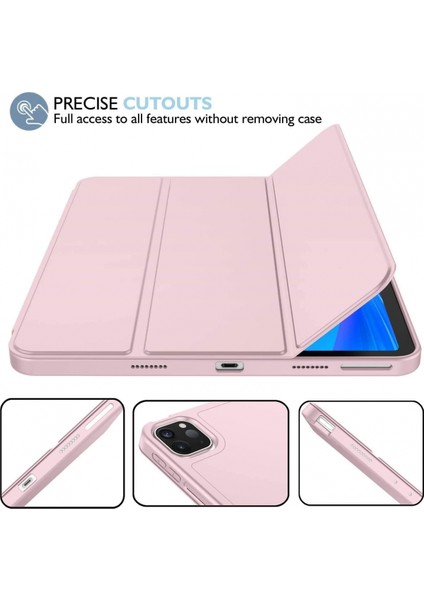 iPad Pro 12,9 Inç 5. Nesil / 4. Nesil (2021 ve 2020) Uyumlu, Akıllı Uyku Modu ve Kalem Bölmeli Pu Deri Kaplamalı Premium Tablet Kılıfı (Gül Altın) (Yurt Dışından)