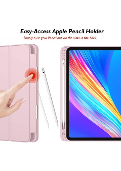 iPad Pro 12,9 Inç 5. Nesil / 4. Nesil (2021 ve 2020) Uyumlu, Akıllı Uyku Modu ve Kalem Bölmeli Pu Deri Kaplamalı Premium Tablet Kılıfı (Gül Altın) (Yurt Dışından)