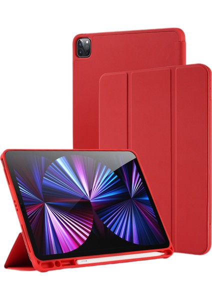 IPAD2017/18(9,7INÇ) ile Uyumlu Kılıf, Akıllı Kapak Otomatik Uyandırma/uyku (Kırmızı) (Yurt Dışından)