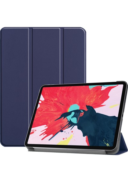 2020 iPad Pro 11" (2. Nesil) Için, Ince Deri Kılıf, Otomatik Uyandırma/uyku - Koyu Mavi (Yurt Dışından)