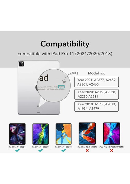 iPad Pro 11 2021/2020 (3./2. Nesil) ile Uyumlu Kılıf, Pencil 2 Desteği, Üç Katlı Stand, Otomatik Uyku/uyandırma Işlevi, Orman Yeşili (Yurt Dışından) fiyatları