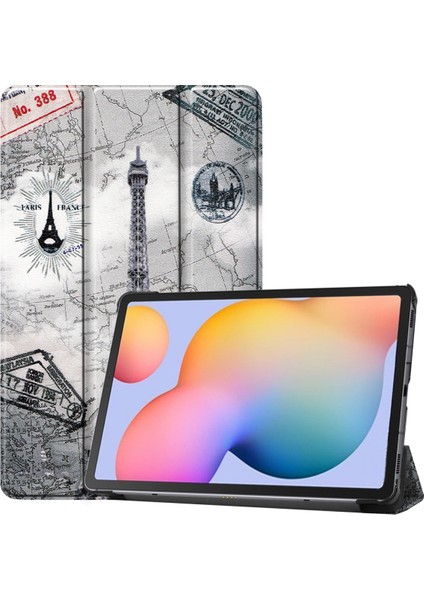 Samsung S6 Lite 10.4 Inç P610 Tpu Kalem Tepsisi Tablet Kılıfı P610/P615 Deri Kılıf Demir Kulesi (Yurt Dışından)