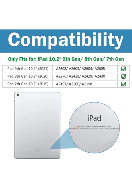 Procase iPad 10.2 Kapak iPad 9. Nesil Kapak, Ince Stand Sert Arka Koruyucu iPad 10.2 Inç Için Akıllı Kapak (Yurt Dışından)