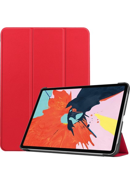 iPad Air 4. Nesil 10.9 2020" Için, iPad Air 4 Kapağı, Otomatik Uyandırma/uyku Özelliğine Sahip Ince Stand Kapağı - Kırmızı (Yurt Dışından)